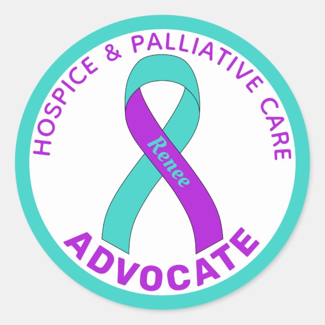 Hospice & Palliative Care White Round Sticker (Front)