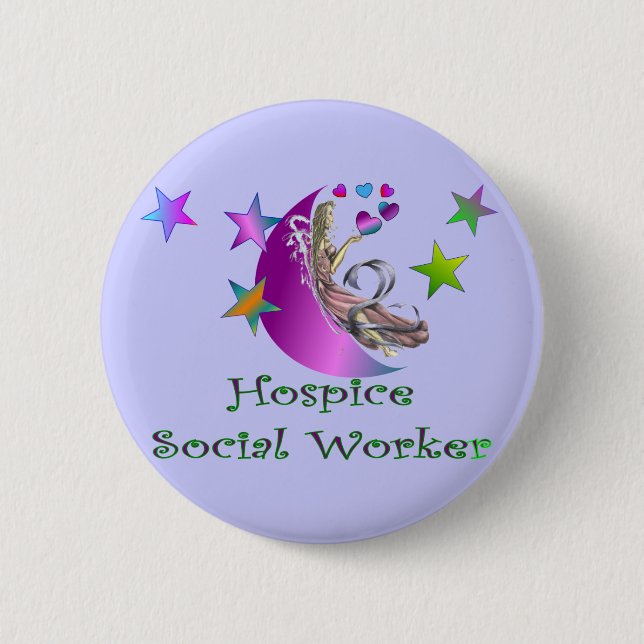 Hospice Social Worker 6 Cm Round Badge (Front)