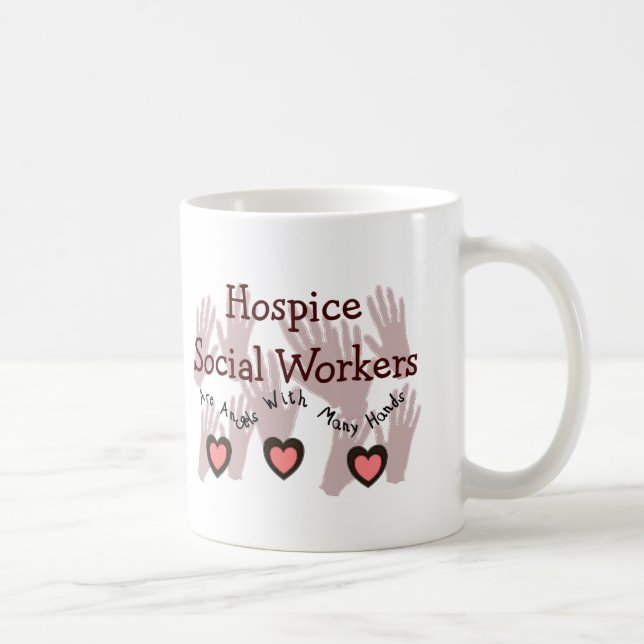 Hospice Social Workers "Angels With Many Hands" Coffee Mug (Right)