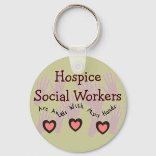 Hospice Social Workers "Angels With Many Hands" Key Ring