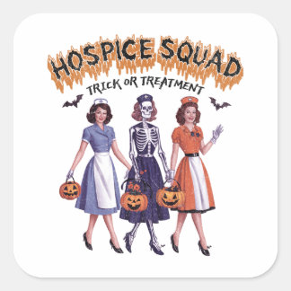 Hospice Squad Halloween For Nurse Square Sticker