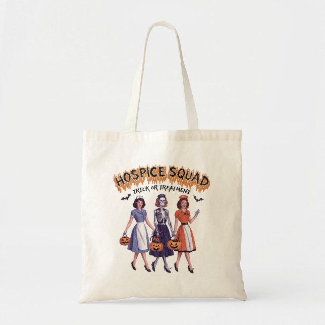 Hospice Squad Halloween For Nurse Tote Bag (Front)