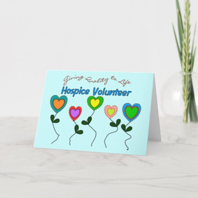 Hospice Volunteer Shirts and Gifts Thank You Card (Front)
