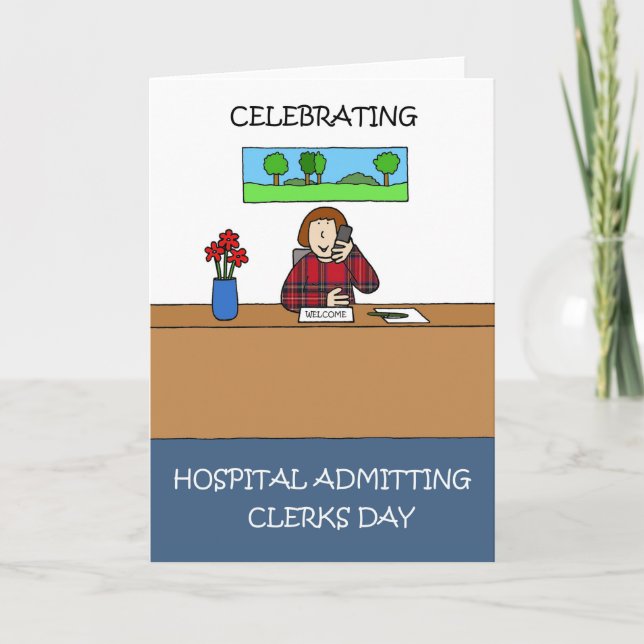 Hospital Admitting Clerks Day April Card (Front)