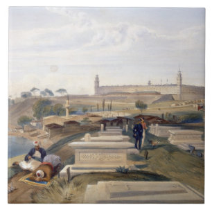 Hospital and Cemetery, Scutari, plate from 'The Se Tile
