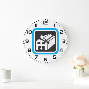 Hospital Barn Icon Minimalist Healthcare Facility  Large Clock