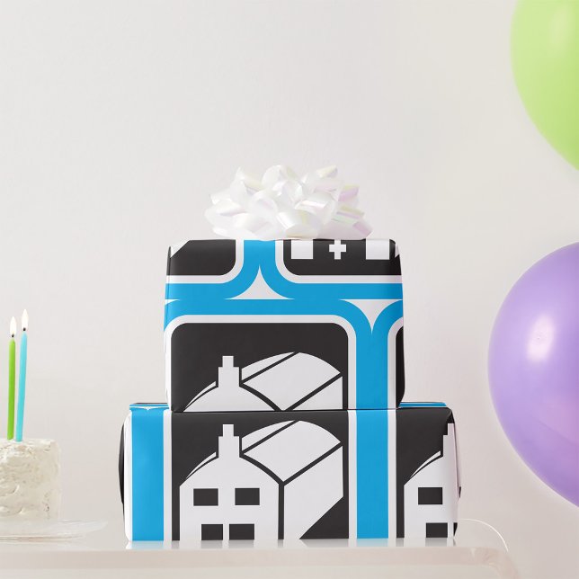 Hospital Barn Icon Minimalist Healthcare Facility  Wrapping Paper (Creator Uploaded)