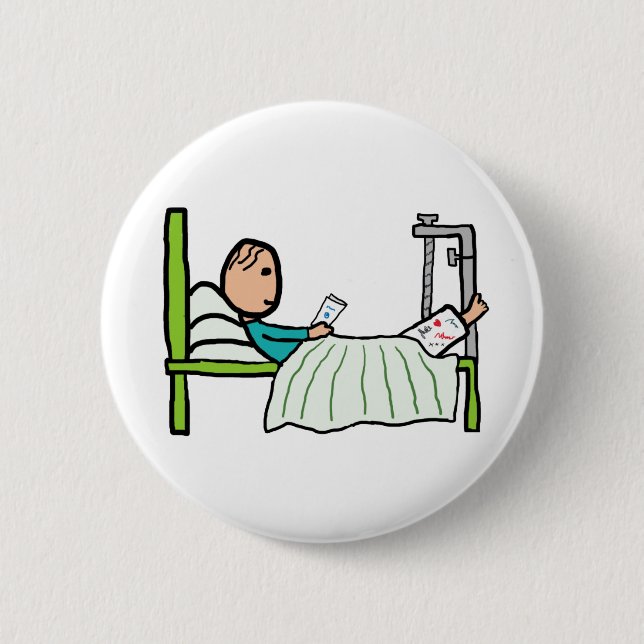 Hospital Bed 6 Cm Round Badge (Front)