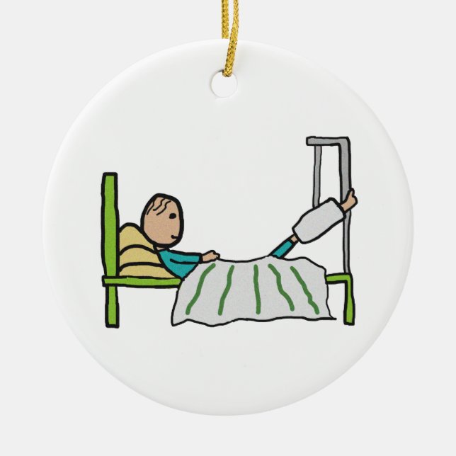 Hospital Bed Ceramic Tree Decoration (Front)