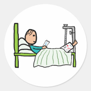 Hospital Bed Classic Round Sticker
