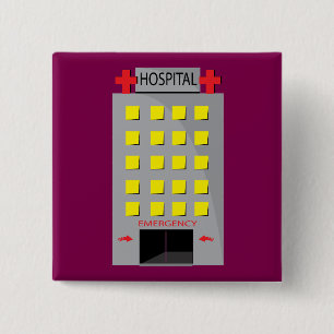 Hospital Building Emergency Entrance 15 Cm Square Badge