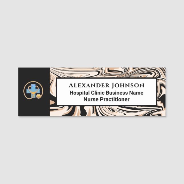  Hospital Business Employee Name Logo Custom  Tag (Front)
