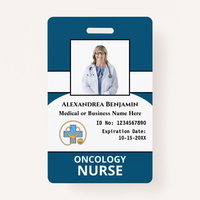 Hospital Business Employee Photo Logo ID Card  ID Badge (Front)