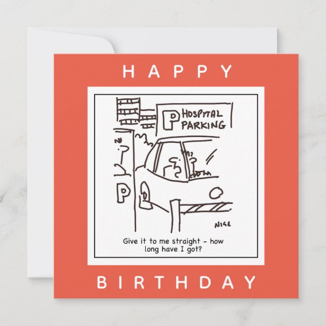 Hospital Car Parking Car Park Cartoon Card (Front)