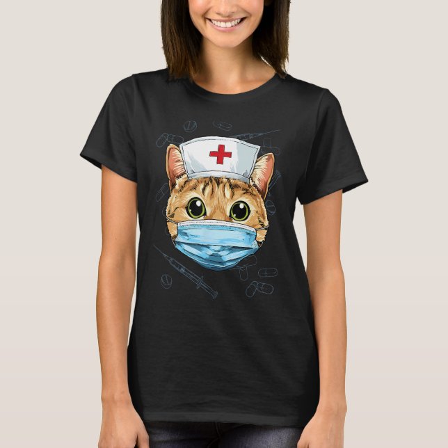 Hospital Cat ER Nurse RN LPN Nurse Life Animal Pet T-Shirt (Front)