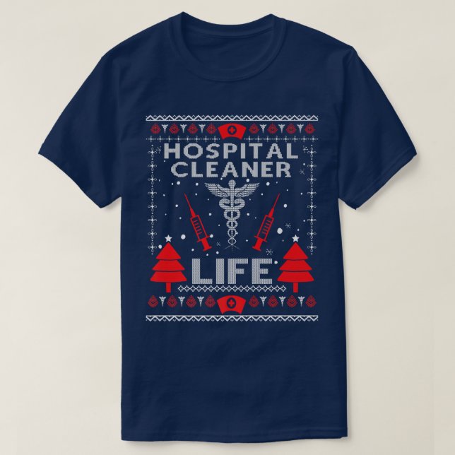 Hospital Cleaner Life Ugly Christmas Sweaters Matc (Design Front)