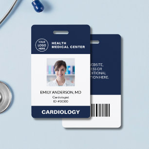 Hospital Clinic Doctor Employee Bar Code ID Badge