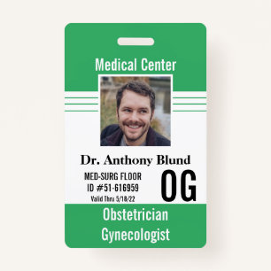 Hospital Doctor identification Photo Name Bar Code ID Badge
