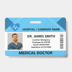 Hospital Doctor Nurse Care Security Photo ID Badge