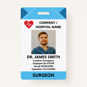 Hospital Doctor Nurse Care Security Photo ID ID Badge
