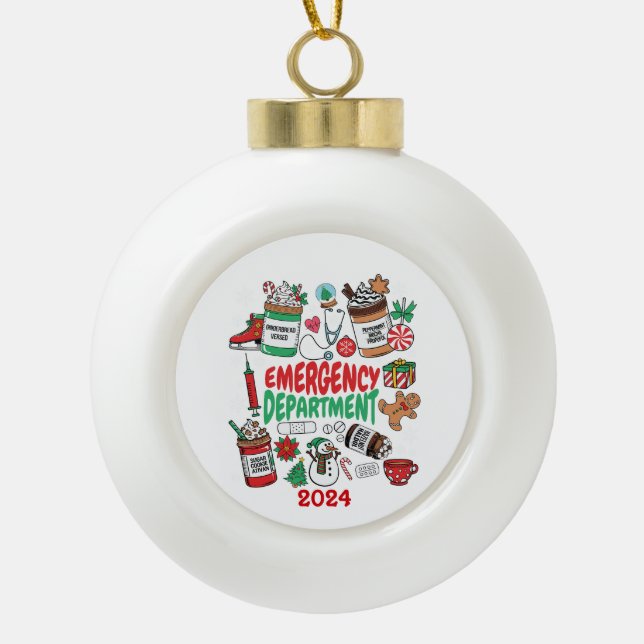 Hospital Emergency Department  Ceramic Ball Christmas Ornament (Front)