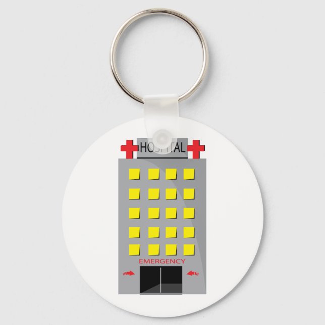 Hospital Emergency Medical Building Key Ring (Front)