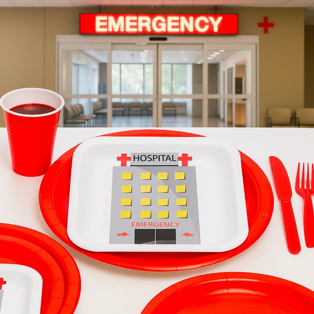 Hospital Emergency Medical Building Paper Plate (Creator Uploaded)