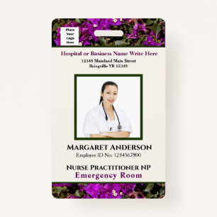 Hospital Employee ID Card Logo Custom ID Badge