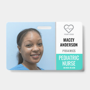 Hospital Employee Large Photo Badge with Barcode ID Badge
