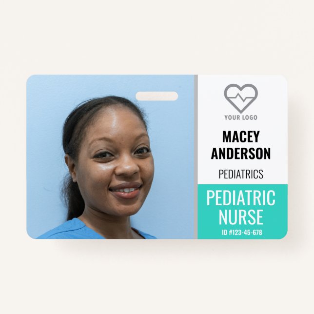 Hospital Employee Large Photo Badge with Barcode ID Badge (Front)