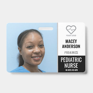 Hospital Employee Large Photo Badge with Barcode ID Badge