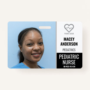 Hospital Employee Large Photo Badge with Barcode ID Badge