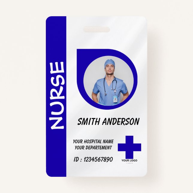 Hospital Employee Logo & Photo ID Badge (Front)