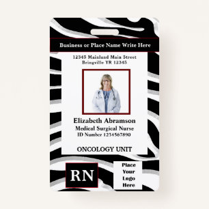 Hospital Employee Photo ID Card Logo Personalise ID Badge