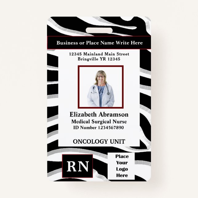 Hospital Employee Photo ID Card Logo Personalise ID Badge (Front)