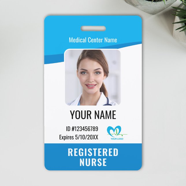 Hospital Employee Photo ID Name Bar Code Logo ID Badge (Creator Uploaded)