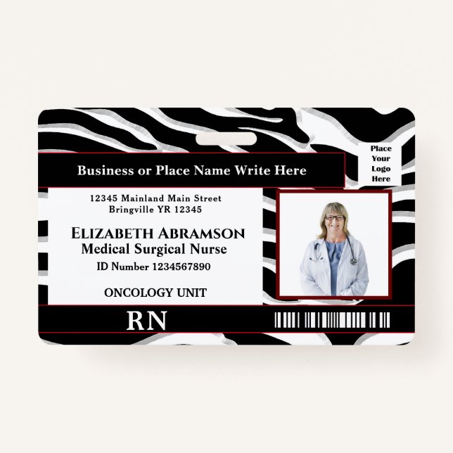 Hospital Employee Photo Logo ID Card Personalise ID Badge (Front)