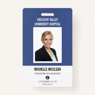 Hospital Employee Professional Custom Logo ID Badge