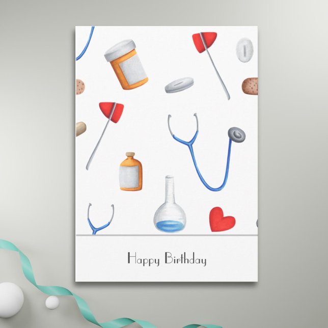Hospital Equipment Doctor Birthday Card (Creator Uploaded)