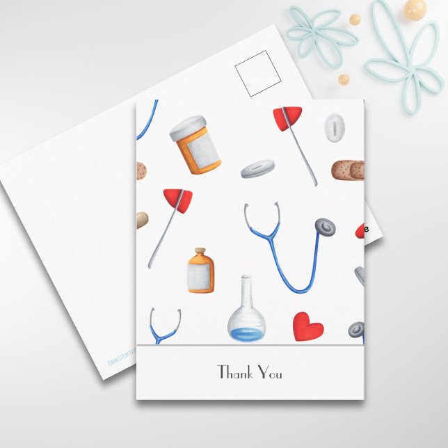 Hospital Equipment Doctor or Nurse Thank You Postcard (Creator Uploaded)