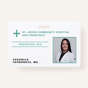 Hospital Green Medical Doctor Logo Photo ID ID Badge