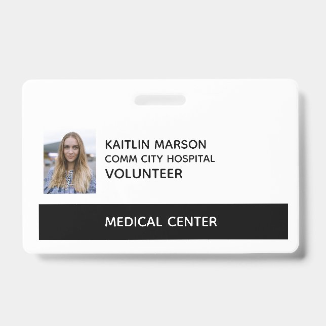 Hospital ID Volunteer Badge (Front)