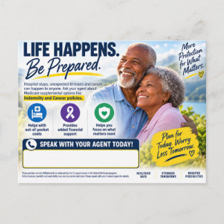 Hospital Indemnity & Cancer Insurance Postcard