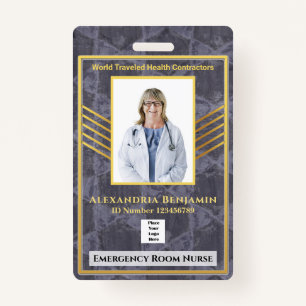 Hospital Medical Emergency Nurse RN Employee Photo ID Badge