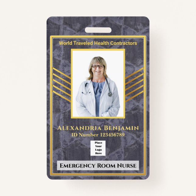 Hospital Medical Emergency Nurse RN Employee Photo ID Badge (Front)