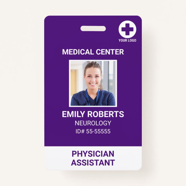 Hospital Medical Employee Certified Nurse Photo ID ID Badge (Front)