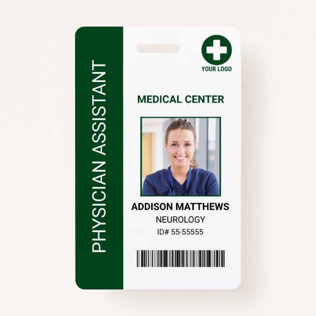 Hospital Medical Employee Doctor Nurse Photo ID  ID Badge (Front)