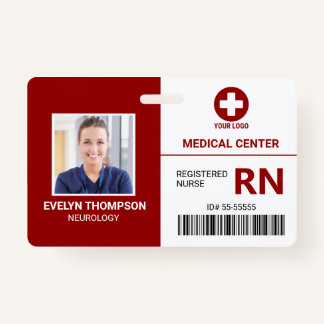 Hospital Medical Employee - Doctor Nurse Photo ID  ID Badge