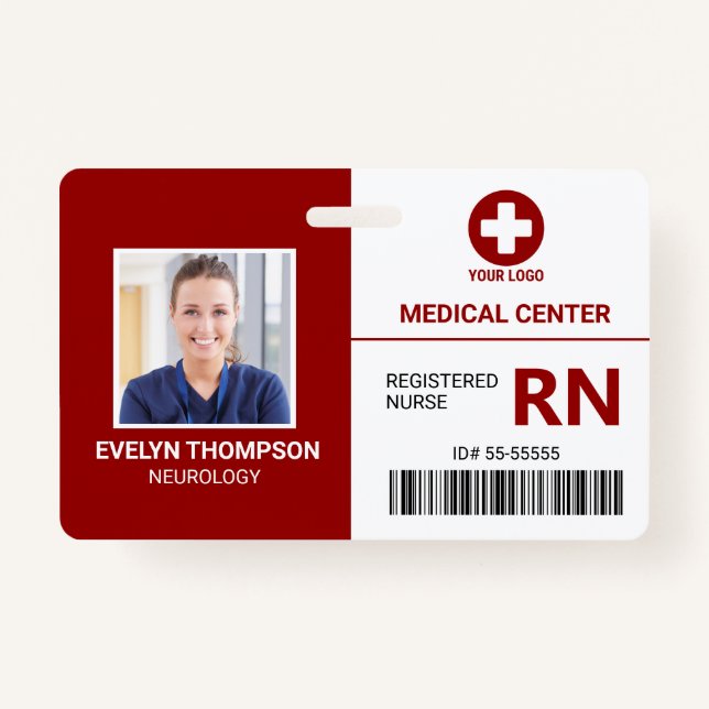 Hospital Medical Employee - Doctor Nurse Photo ID  ID Badge (Front)