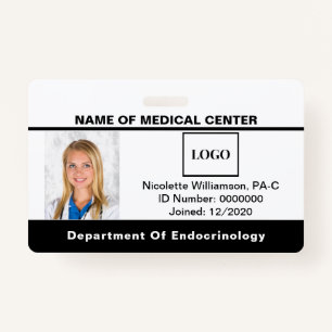 Hospital Medical Employee Logo Photo Barcode ID ID Badge